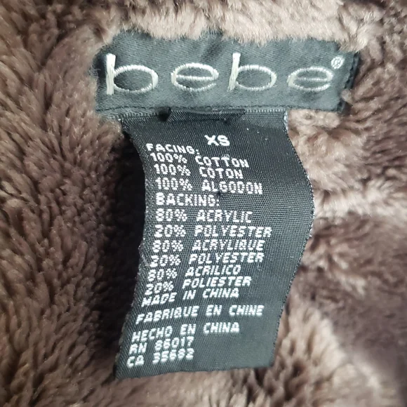 Late 90's Bebe denim jacket brown faux fur trim,rare!” - Picture 3 of 14